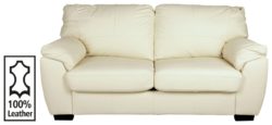 Collection - Milano - 2 Seater Leather - Sofa Bed - Ivory
